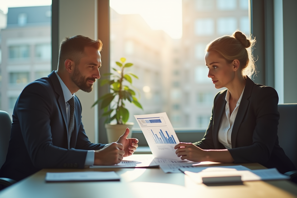 Coach et client discutant de documents financiers