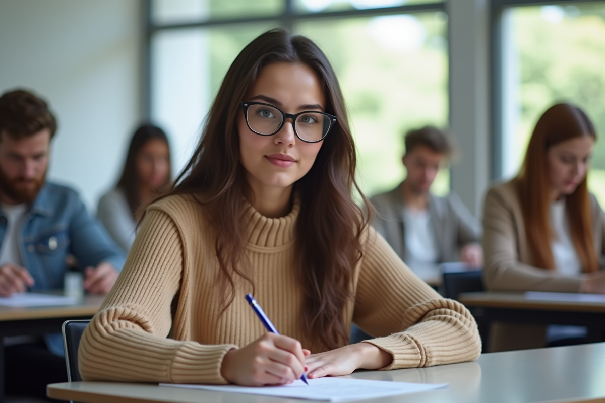 Groupe d adultes en examen dans une salle lumineuse