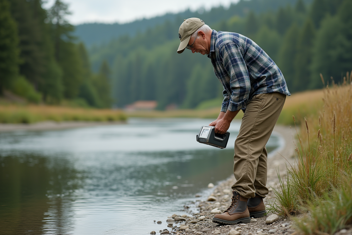 Homme vérifiant la qualité de l