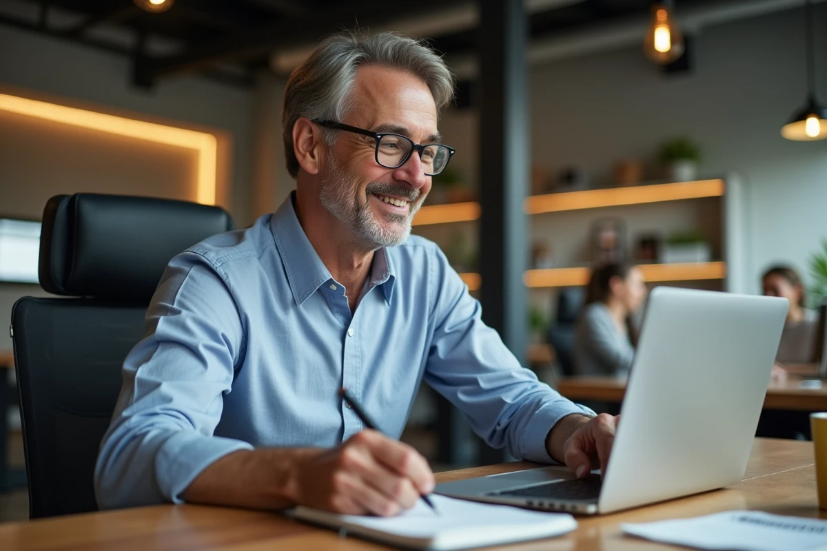 Homme en visioconference pour formation en therapie occupationnelle