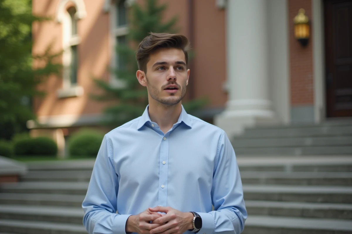 Jeune homme en extérieur donnant un discours à l