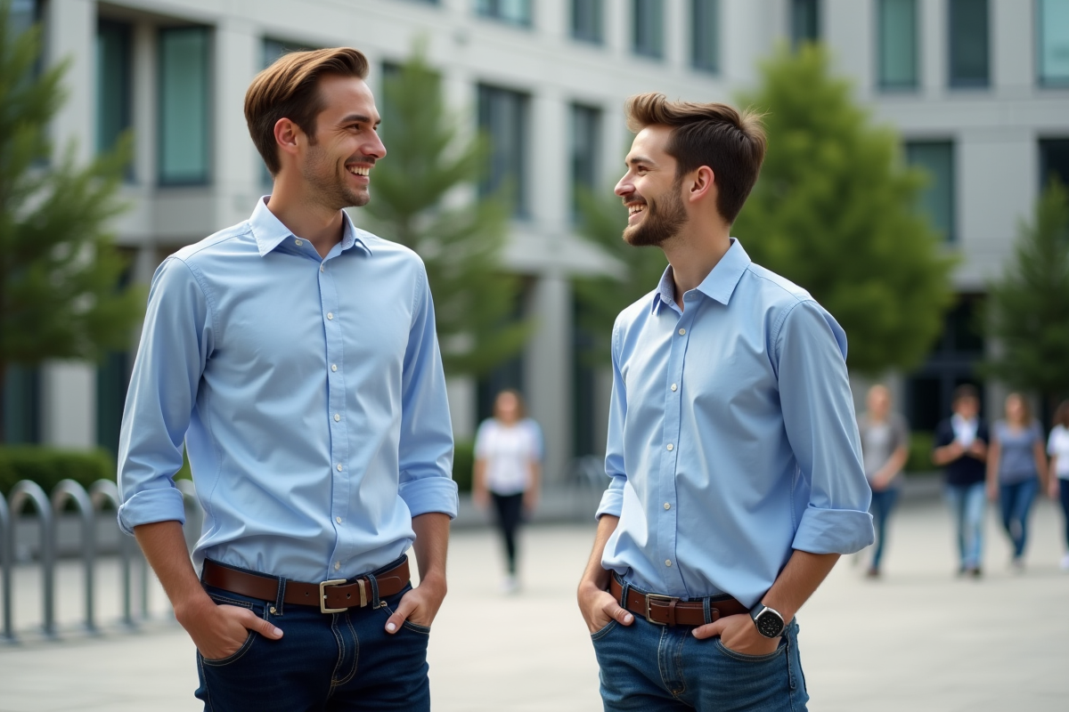 Jeune homme discutant avec un superviseur à l