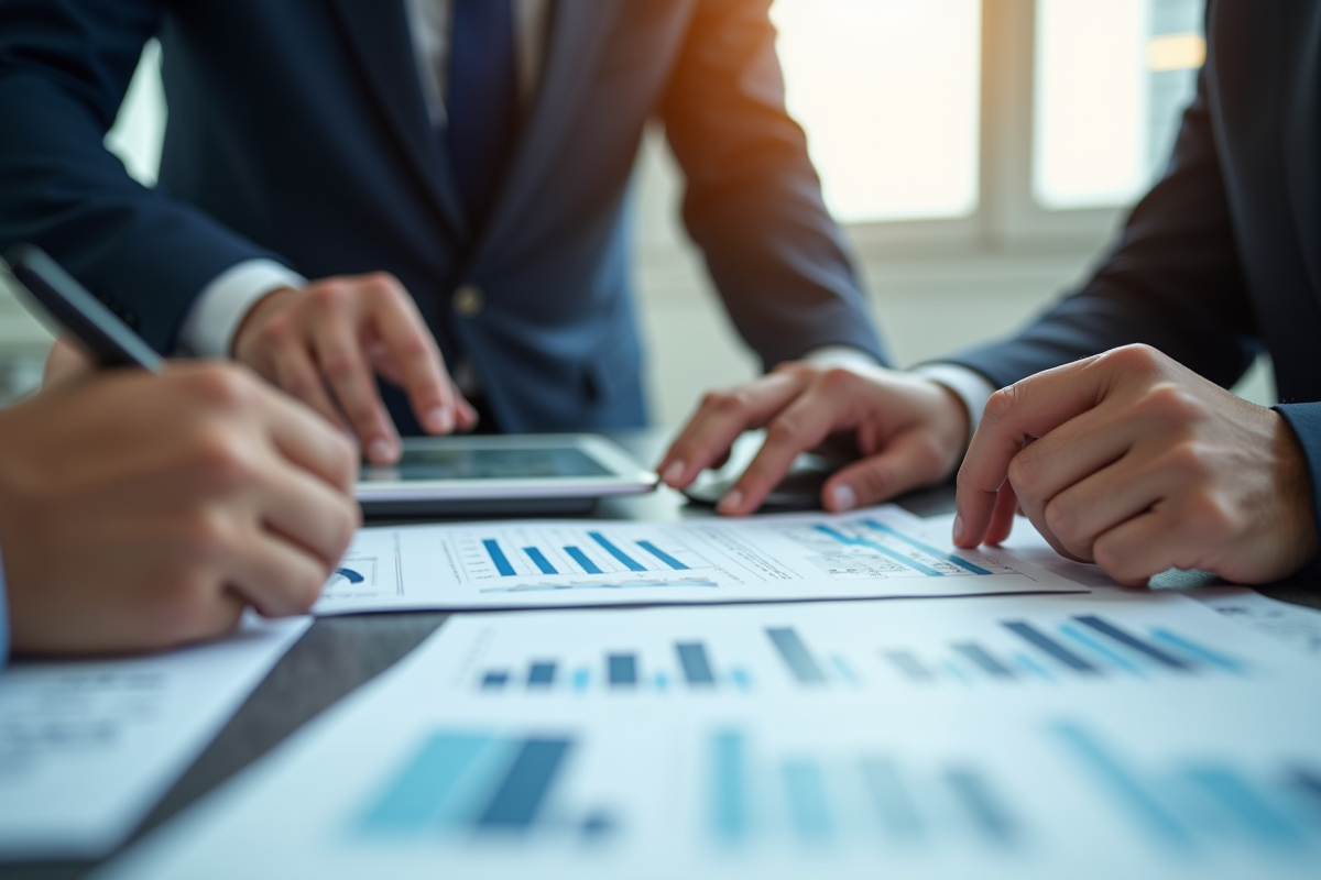 Deux professionnels analysant des bilans financiers