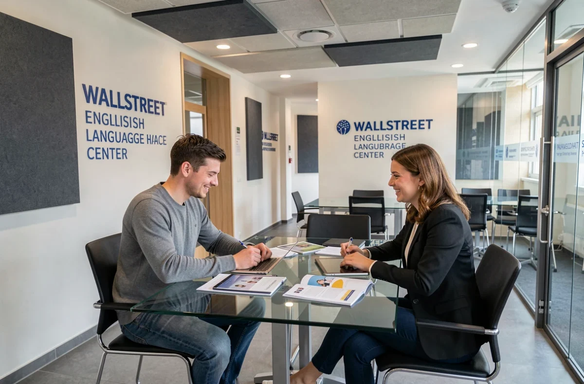 Centre Wall Street English dans le Nord-Pas-de-Calais avec un étudiant en session de coaching anglais